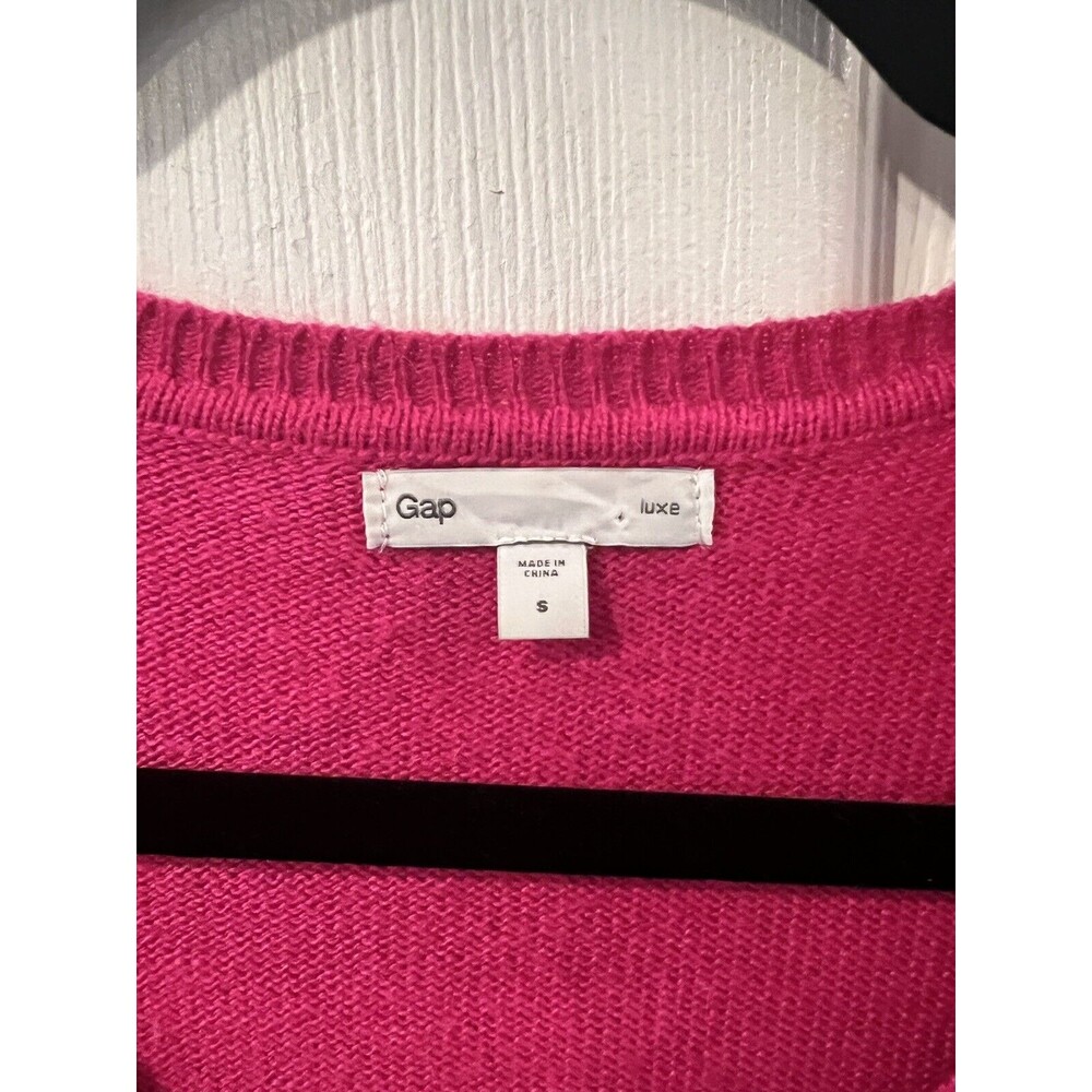 Gap Luxe Sweater Womens Small Pink Angora V-Neck layering casual preppy feminine - Picture 3 of 8